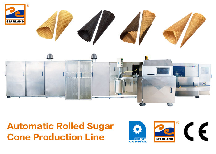 CE تایید شده خط تولید مخروط اتوماتیک شکر با گرم شدن سریع کوره، 63 کوره پخت مخروط یخ ساز
